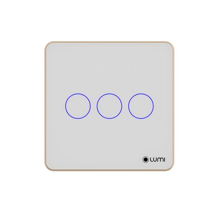 Công tắc cảm ứng Luto kính phẳng, viền thẳng – 3 nút | Vuông